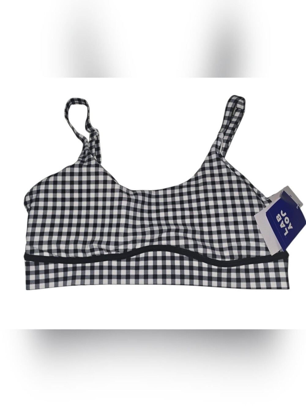 Womens JoyLab Black & White Gingham Sports Bra, Large, NWT!!!!
